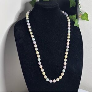 Vintage Multi-Color Silk Wrapped Beaded Necklace